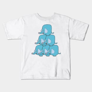 Funny Elephants Pyramid Kids T-Shirt